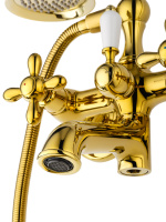 Смеситель для ванны с душем WONZON & WOGHAND RETRO, Глянцевое золото (WW-88639020-PG) - Gidratop.ru изображение