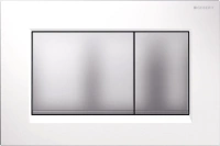 Клавиша Geberit Omega Type 30 115.080.KL.1, белая, матовый хром - Gidratop.ru изображение