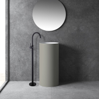 Смеситель ABBER Wasser Kreis AF8141B напольный для раковины, черный матовый - Gidratop.ru изображение