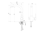 Смеситель для кухни c подключением фильтра WONZON & WOGHAND, Хром (WW-88458005-CR) - Gidratop.ru изображение