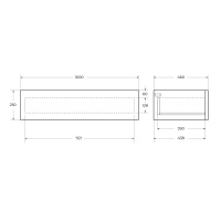 CADRO База под металлический каркас подвесная с одним выкатным ящиком c механизмами PUSH (BLUM) и функцией плавного закрывания, без верхней крышки, Nero, 1000x460x250, CADRO-100-1C-SO-NR-BLUM - Gidratop.ru изображение