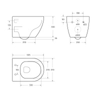Чаша подвесного унитаза CEZARES STYLUS CZR-513-TH-R - Gidratop.ru изображение