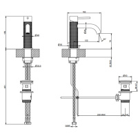 GESSI 316 смеситель для раковины на 1 отверстие, с донным клапаном, излив 123мм, цвет: brushed black metal pvd - Gidratop.ru изображение