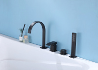 Смеситель ABBER Wasserfall AF8613B на борт ванны, черный матовый - Gidratop.ru изображение