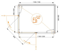 Душевой уголок CEZARES BERGAMO-W-AH-2-120/100-C-Cr-R - Gidratop.ru изображение