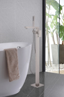 Смеситель ABBER Daheim AF8215SP напольный для ванны с душем, сатин - Gidratop.ru изображение