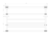 Полотенцедержатель с полкой WONZON & WOGHAND MAJESTIC, Черный/Золото (WW-9281) - Gidratop.ru изображение