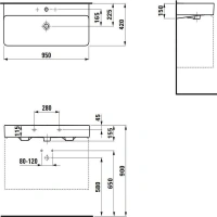 Раковина Laufen Val 100 см, подвесная, цвет белый, 8.1028.7.000.104.1 - Gidratop.ru изображение
