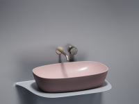 Умывальник чаша накладная овальная (цвет Розовый Матовый) Element 600x380x138мм - Gidratop.ru изображение