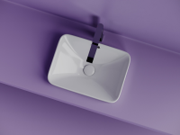 Раковина встраиваемая сверху CERAMICANOVA Element  с отверстием слива - перелива  прямоугольной формы 460x330x170 мм  цвет белый  арт. CN6078 - Gidratop.ru изображение