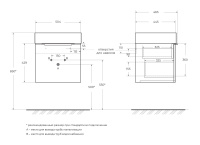 PREMIUM Тумба подвесная под раковину с выдвижным ящиком и внутренним ящиком, 55434 Plisse Grigio nuvola, 50x44x43 - Gidratop.ru изображение
