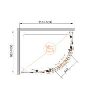 Душевой уголок CEZARES ECO-O-RH-2-120/100-C-Cr - Gidratop.ru изображение