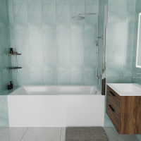 Ванна акриловая Vincea VBT-2G170-FR с каркасом 1700*700*470, пристенная, цвет белый - Gidratop.ru изображение