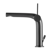 Смеситель Keuco Edition 400 51502130000 для раковины, с донным клапаном, цвет хром черный шлифованный - Gidratop.ru изображение