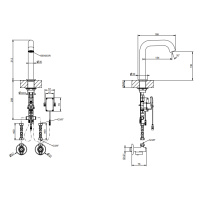 GESSI 316 FLESSA смеситель для раковины, электронный, с кран-фильтром для регулировки температ и напора воды, высота излива 150 мм, цвет Steel Brushed - Gidratop.ru изображение