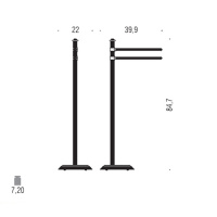 Colombo Hermitag Стойка с 2-мя полотенцедержателями, напольная, h:84,7см, цвет: античная бронза - Gidratop.ru изображение
