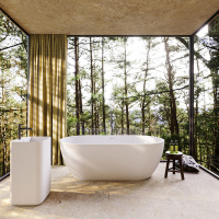 Ванна из искусственного камня Solid Surface CEZARES CZR-STYLUS-160-80-54-SSB - Gidratop.ru изображение