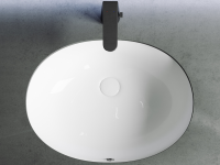 Умывальник овальный встраиваемый под столешницу Element 560x420x195мм, с крепежом и шаблоном для установки - Gidratop.ru изображение