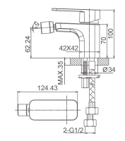 Смеситель для биде WONZON & WOGHAND ARNIE, Черный матовый (WW-695001-MB) - Gidratop.ru изображение