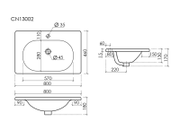 Раковина накладная CERAMICANOVA Sabo с отверстием под смеситель 800x460x130 белый - Gidratop.ru изображение
