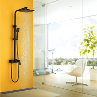 Душевая стойка ABBER Daheim AF8220B без излива, черная матовая - Gidratop.ru изображение