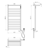 Полотенцесушитель электрический WONZON & WOGHAND FRANKFURT, Темный графит (WW-1029-GM) - Gidratop.ru изображение