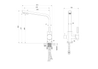 Смеситель для кухни с подключением фильтра WONZON & WOGHAND, Хром (WW-88458003-CR) - Gidratop.ru изображение