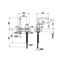 Gessi Ingranaggio смеситель для раковины без донного клапана, с соединительными шлангами, цвет: хром - Gidratop.ru изображение