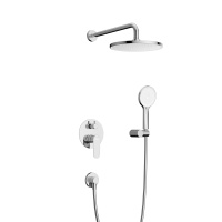 STYLUS-DSET-01 Душевой комплект встраиваемый (смеситель встраиваемый, верхний душ, ручной душ со шлангом, штуцер с держателем), хром - Gidratop.ru изображение