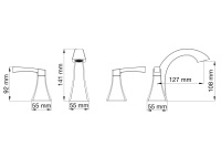 Смеситель для раковины на 3 отверстия WONZON & WOGHAND FLEX, Хром (WW-88083095-CR) - Gidratop.ru изображение