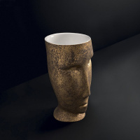 Раковина 45х51х94.5 см, без отв., свободностоящая "MOLOCO", слив в стену, цвет: белый/античное золото - Gidratop.ru изображение