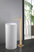 Смеситель ABBER Daheim AF8241G напольный для раковины, золото матовое - Gidratop.ru изображение