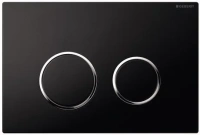 Клавиша Geberit Sigma Type 20 115.778.KM.1, рамка и кнопки: черные, обод: хром глянцевый, двойной смыв - Gidratop.ru изображение