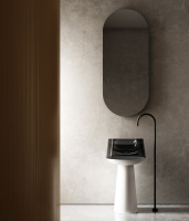 Раковина отдельностоящая прозрачная ABBER Kristall AT2706White-Onyx белый/черный - Gidratop.ru изображение