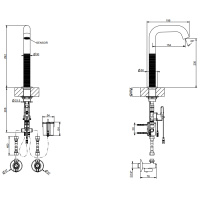 GESSI 316 TRAME смеситель для раковины, электронный, с кран-фильтром для регулировки температ и напора воды, высота излива 230 мм, цвет Steel Brushed - Gidratop.ru изображение