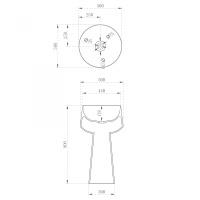 Раковина отдельностоящая прозрачная ABBER Kristall AT2706White-Onyx белый/черный - Gidratop.ru изображение