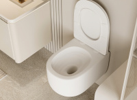 Унитаз ABBER Bequem AC1104TMW подвесной белый матовый, безободковый, смыв торнадо - Gidratop.ru изображение