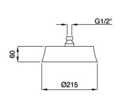CZR-U-SP5-22-01 Верхний душ, диаметр 21,5см, исполнение хром - Gidratop.ru изображение