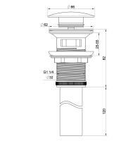 Донный клапан для раковины с переливом 1 1/4 WONZON & WOGHAND, Хром (WW-88SS03-CR) - Gidratop.ru изображение