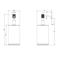 GESSI VENTI20 дозатор для жидкого мыла настольный, цвет черный, фурнитура Brass PVD - Gidratop.ru изображение