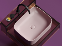 Умывальник чаша накладная прямоугольная (цвет Розовый Матовый) Element 505x380x150мм - Gidratop.ru изображение