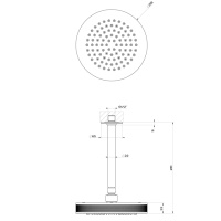 GESSI INCISO потолочная верхний душ шарнирная на 1/2,Oslash;218 мм, цвет: Black XL - Gidratop.ru изображение