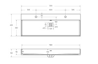 раковина из искусственного мрамора, 50314 Bianco opaco, 121x45x11,5 - Gidratop.ru изображение