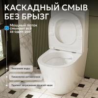 Унитаз ABBER Bequem AC1112 компакт белый, безободковый - Gidratop.ru изображение