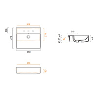 Catalano Zero Раковина 55*47 полувстраиваемая, цвет белый глянцевый - Gidratop.ru изображение