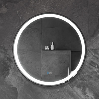 Зеркало в металлической раме, со встроенной подсветкой, сенсорным выключателем и подогревом CZR-SPC-CADRO-600-LED-TCH-WARM, 12V, 220-240V, 607x30 - Gidratop.ru изображение