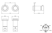 GESSI ANELLO внешние части для термостатического смесителя на 3 позиции, цвет Black Metal Brushed PVD - Gidratop.ru изображение