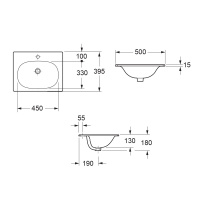 MOLVENO Керамическая раковина 500x395x180, CZR-1923-500 - Gidratop.ru изображение