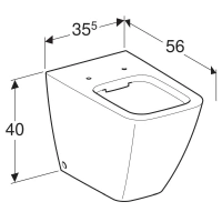 Приставной унитаз Geberit IT! 211910000, безободковый 35 x 56 x 40 - Gidratop.ru изображение
