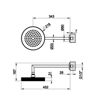 Gessi Ingranaggio верхний душ для настенного крепления, поворотная с шарниром, цвет: хром - Gidratop.ru изображение